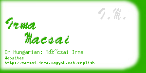 irma macsai business card